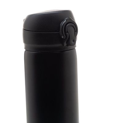 Garrafa Térmica Dupla Parede De Aço Inox Com Tampa Flip Preta 410 Ml 4683 - Lyor