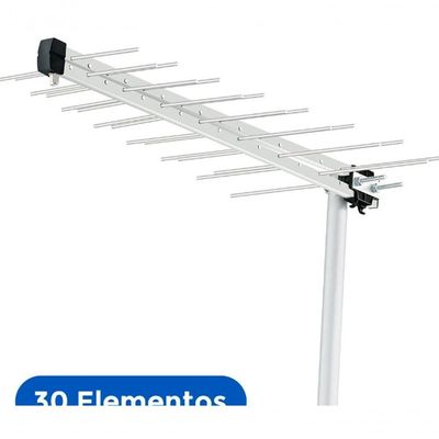 Antena Externa Aquário Log Para Tv 30 Elementos - Lu-30