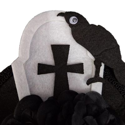 Tiara Túmulo Caveira Corvo Flores Halloween