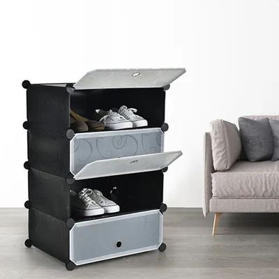 Guarda-roupa Modular Portátil 4 Prateleiras Ou Sapateira Organizador Versátil E Espaçoso