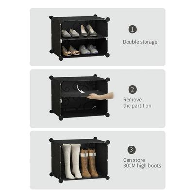 Guarda-roupa Modular Portátil 4 Prateleiras Ou Sapateira Organizador Versátil E Espaçoso