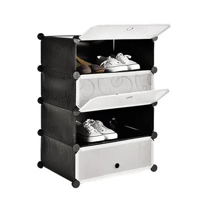 Guarda-roupa Modular Portátil 4 Prateleiras Ou Sapateira Organizador Versátil E Espaçoso