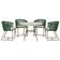 Mesa Com 4 Cadeiras E Noronha Estofado 7 Trama Original Verde