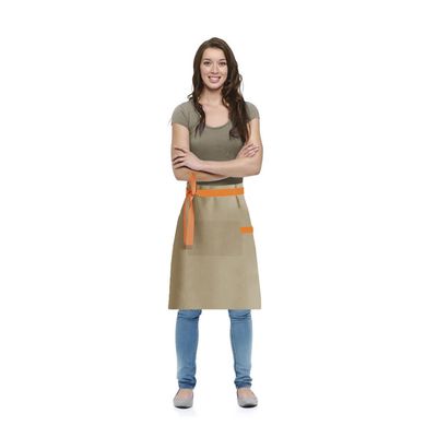 Avental de Cintura Faixa de Cabelo Bege Laranja Cafe Bistro
