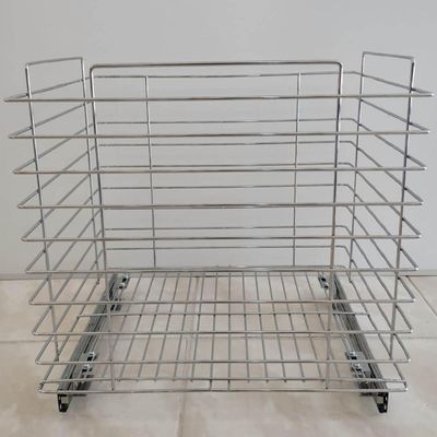 Tulha Aramada Deslizante 45cm x 37,5cm Cesto Roupa Suja com Corrediça para Banheiro Cromado