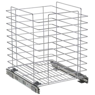 Tulha Aramada Deslizante 45cm x 37,5cm Cesto Roupa Suja com Corrediça para Banheiro Cromado