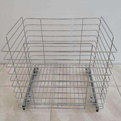 Tulha Aramada Deslizante 45cm x 37,5cm Cesto Roupa Suja com Corrediça para Banheiro Cromado