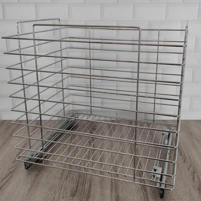 Tulha Aramada Deslizante 45cm x 37,5cm Cesto Roupa Suja com Corrediça para Banheiro Cromado
