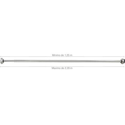 Suporte Para Cortina De Banheiro Varão Extensível 125 a 220cm