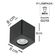 Spot de Sobrepor Quadrado Preto Zoom Luminária de Teto Baixa 1 Lâmpada MR16 Bivolt Dital