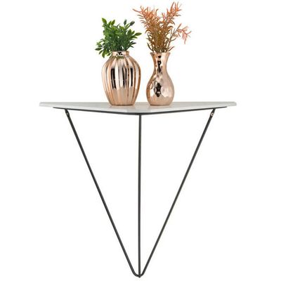 Prateleira Com Suporte Aramado Floreira Triangular Tri Grafite