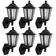 Kit 6 Arandelas Coloniais de Parede Luminária Externa Grega Preta Jardim Fachada
