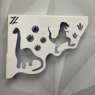 Par Mãos Francesas Decorativas Branca 20cm Prateleira Menino Dinossauros Aço