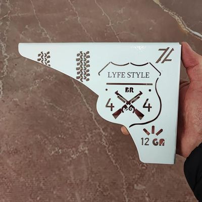 Par Mãos Francesas Brancas em Aço 20cm 4x4 Life Style Jipeiro Decorativas Zarg