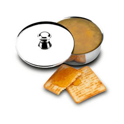 Manteigueira Redonda De Aço Inox Pote Porta Manteiga Com Tampa 200g Zanella