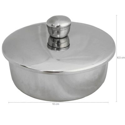 Manteigueira Redonda De Aço Inox Pote Porta Manteiga Com Tampa 200g Zanella
