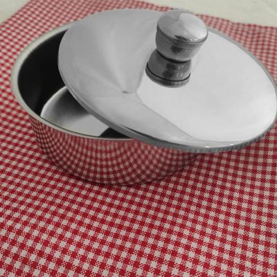 Manteigueira Redonda De Aço Inox Pote Porta Manteiga Com Tampa 200g Zanella