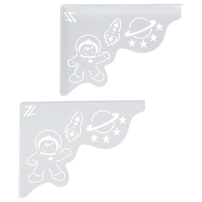 Mão Francesa Ornamentada 20cm Nave Espacial Astronauta Branco Aço Zarg
