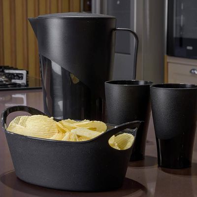Kit 12 Cestos para Servir Porções Batata Frita Preto 21x9cm Restaurante Bar Lancheria Uz