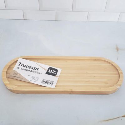 12 Travessas de Bambu Petisqueira 33x12cm Bandeja UZ Servir Decorar Gamela