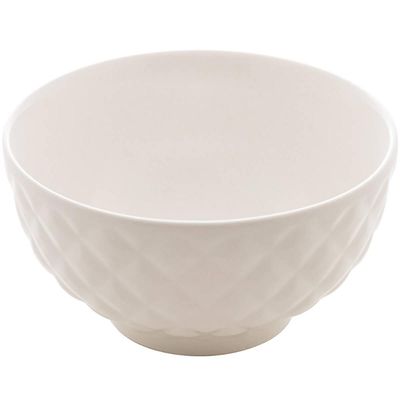 12 Tigelas de Porcelana Branca 280ml Bowls Lyor Diamond para Frutas Molhos Restaurante