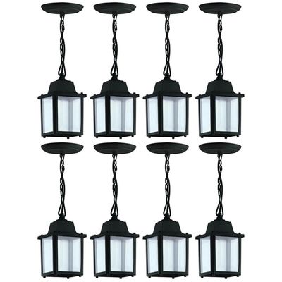 Conjunto 8 Pendentes 37cm Luminárias Pretas de Teto Vintage Interno Externo Bivolt Dital