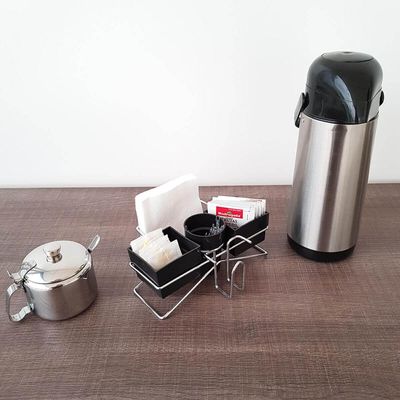 Conjunto 10 Porta Sachês Mexedor Açúcar Adoçante Chás Organizador Mesa Café Preto
