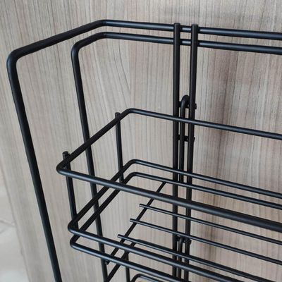 Coluna Corrediça Deslizante Preta Latas Óleo Suporte Temperos Condimentos Aramada Cozinha