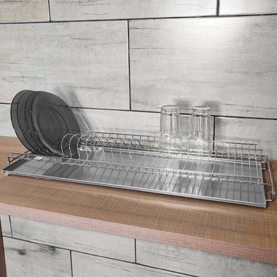 Escorredor Prato Louça Aéreo 770mm Fixo Embutir Dimec Elevatta Bandeja Inox