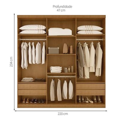Guarda-Roupa Casal Bahia 6 PT 4 GV Imbuia