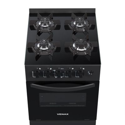 Fogão 4 Bocas Venax Picasso Line Mesa De Vidro Preto Bivolt