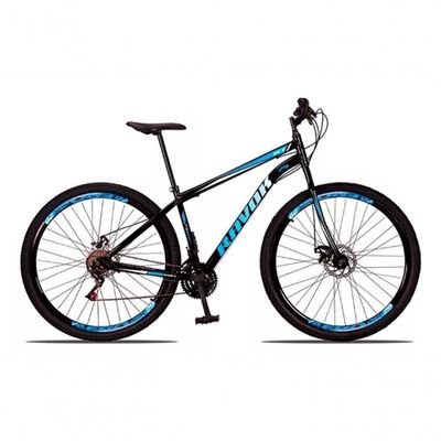 Bicicleta Bike Aço 21 Marchas Velocidades Aro 29 Preto/Azul