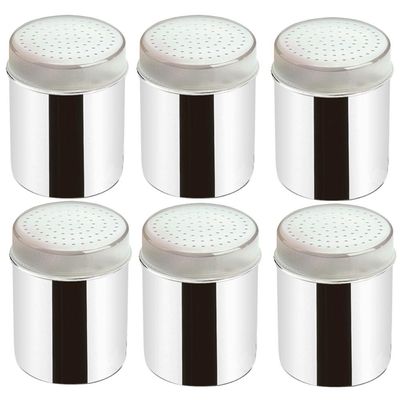 Conjunto 6 Saleiros Inox De Mesa Pimenteiros Com Tampa Bancada Brinox Restaurante