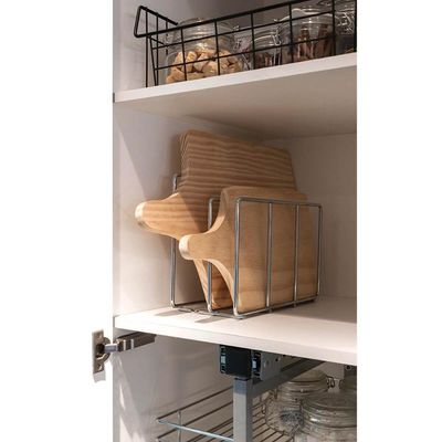 Suporte para Tábua de Corte Carne Duplo Organizador Aramado para Cozinha Masutti Cromado