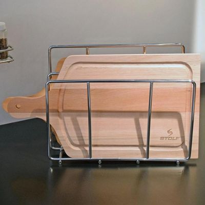 Suporte para Tábua de Corte Carne Duplo Organizador Aramado para Cozinha Masutti Cromado