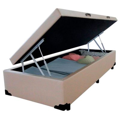 Cama Box Baú Solteiro Sintético Sereneprime Bege 88x188x44