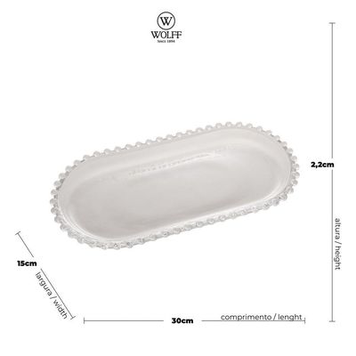 Travessa Cristal Oval Pearl 28384 - Wolff