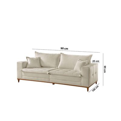 Sofá Matrix 02 Módulos De 90cm B25cm Meu Sofá Online A302 Linho Branco