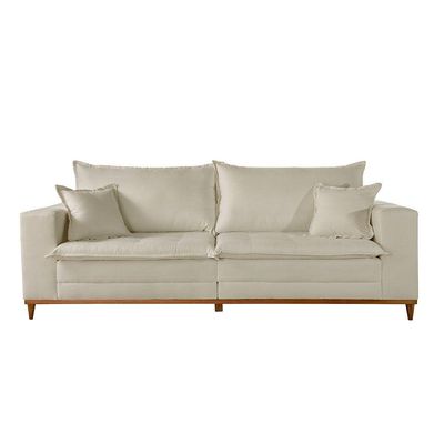 Sofá Matrix 02 Módulos De 90cm B25cm Meu Sofá Online A302 Linho Branco