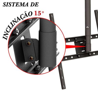 Suporte Teto Tv 10"-65" Vesa 600x400 Giro 360° Novo - Preto