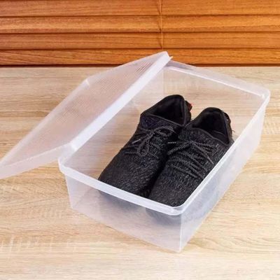 Kit 4 Caixas Organizadoras para Calçados 38 a 46 Empilháveis Transparentes Tampas Ventiláveis Transparente