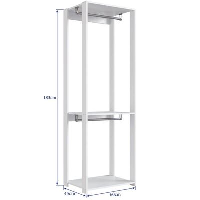 Guarda Roupa Closet com 2 Cabideiro Branco 60x45x183cm Modulo Arara