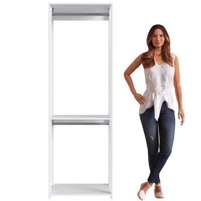 Guarda Roupa Closet com 2 Cabideiro Branco 60x45x183cm Modulo Arara