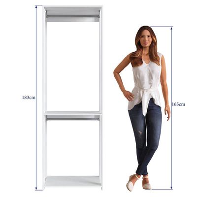 Guarda Roupa Closet com 2 Cabideiro Branco 60x45x183cm Modulo Arara
