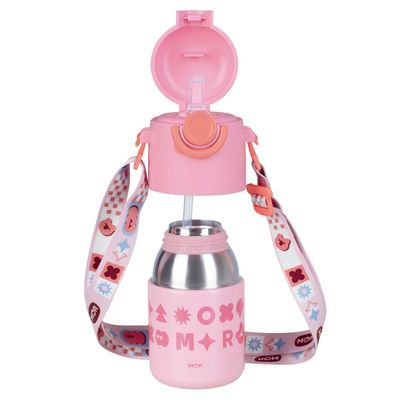 Garrafa Térmica Kids Alça Rosa 500ml