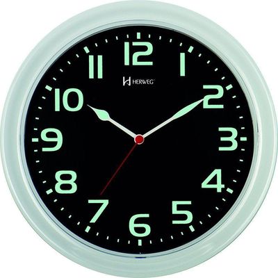 Relogio Parede Luminosidade Florescente Herweg 660016 Verde Claro