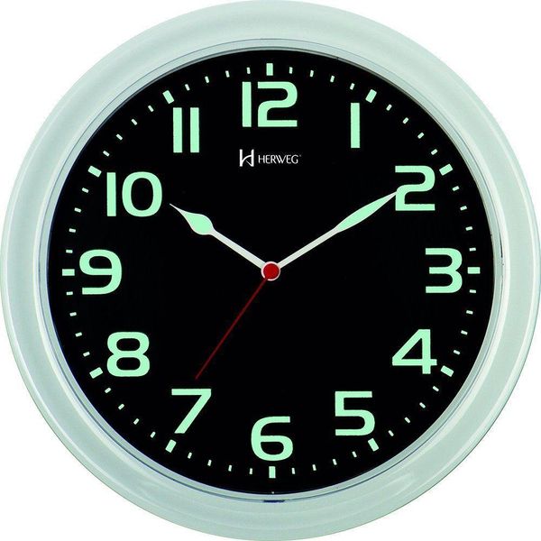 Relogio Parede Luminosidade Florescente Herweg 660016 Verde Claro