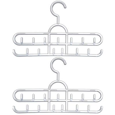 Kit 2 Cabides para Cintos Suportes Organizadores Lenços Colares 13 Ganchos Cristal Cinquetti