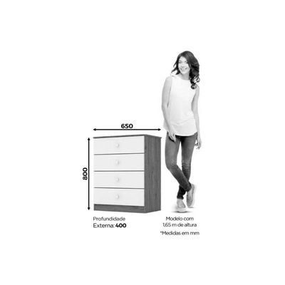 Quarto De Bebê Completo Labirinto 2 Peças (1 Berço + 1 Cômoda) Qi98 Rústico-branco - Henn