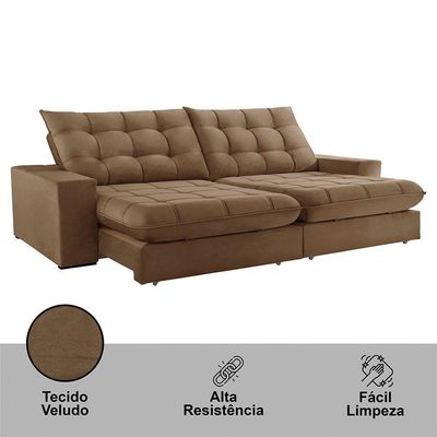 Sofá Livy Veludo 02 Módulos De 80cm B25cm Meu Sofá Online B016 Veludo Marrom